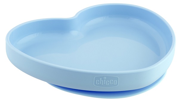 CHICCO PIATTO CUORE VENTOSA SILICONE BLU - Fontenova srl