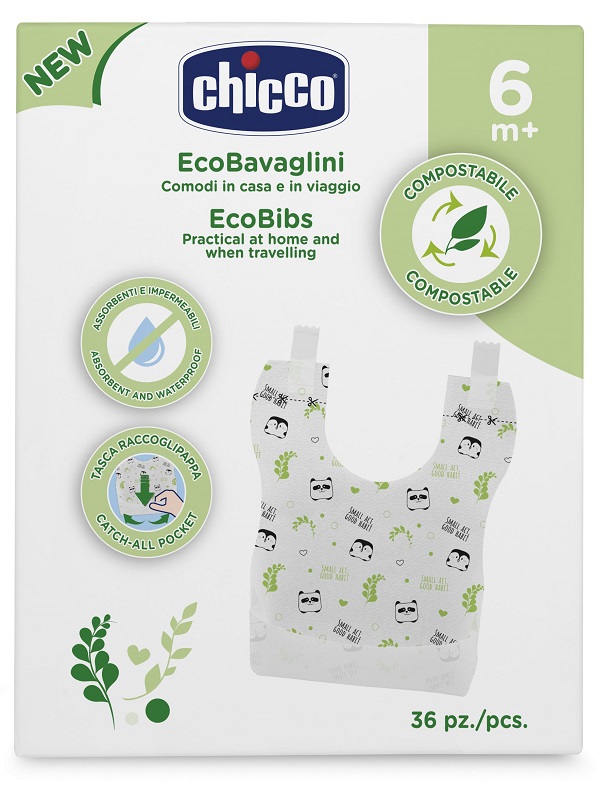 CHICCO BAVAGLINI MONOUSO COMPOSTABILI 36 PEZZI - Fontenova srl