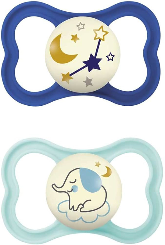 MAM AIR NIGHT SUCCHIETTO 16+ MESI SILICONE MASCHIO 2 PEZZI - Fontenova srl