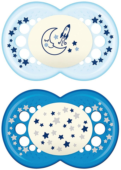 MAM SUCCHIETTO ORIGINAL NIGHT 6+ MESI SILICONE MASCHIO 2 PEZZI - Fontenova srl