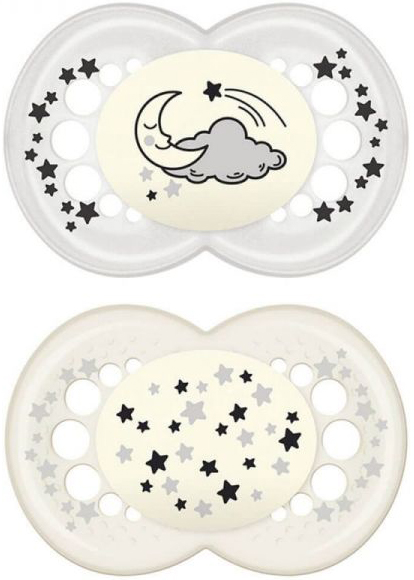 MAM SUCCHIETTO ORIGINAL NIGHT 6+ MESI SILICONE NEUTRO 2 PEZZI - Fontenova srl