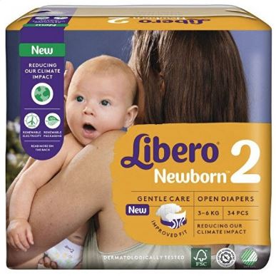 LIBERO NEWBORN PANNOLINO PER BAMBINO TAGLIA 2 3-6 34 PEZZI - Fontenova srl