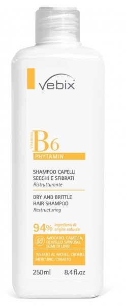 VEBIX PHYTAMIN B6 SHAMPOO CAPELLI SECCHI SFIBRATI RISTRUTTURANTE 250 ML - Fontenova srl