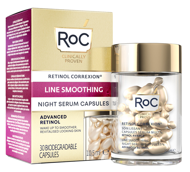 ROC RETINOL CORREXION LINE SMOOTHING SIERO VISO NOTTE 30 CAPSULE - Fontenova srl