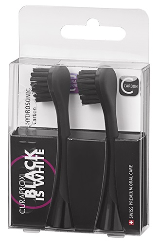 CURAPROX TESTINE RICAMBIO BLACK IS WHITE HYDROSONIC DUO PACK BLACK 2 PEZZI - Fontenova srl