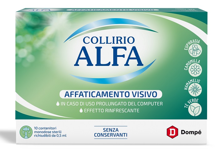 COLLIRIO ALFA AFFATICAMENTO VISIVO 10 PEZZI MONODOSE - Fontenova srl