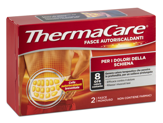 FASCIA AUTORISCALDANTE A CALORE TERAPEUTICO THERMACARE SCHIENA 2 PEZZI - Fontenova srl