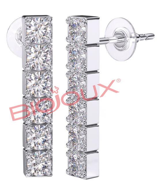 ORECCHINI IN-LINE ZIRCONS 18MM - Fontenova srl
