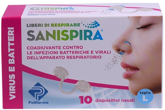 SANISPIRA VISUR & BATTERI FILTRO NASALE LARGE 10 PEZZI - Fontenova srl