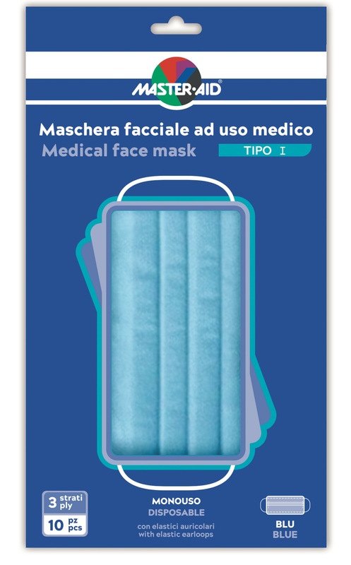 MASTER-AID MASCHERINA CHIRURGICA TIPO I MONOUSO 10 PEZZI - Fontenova srl