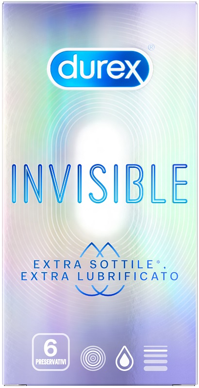 DUREX INVISIBLE EXTRA LUBRIFICATO 6 PEZZI - Fontenova srl