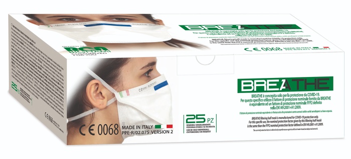 BREATHE MASCHERINA FFP2 NON RIUTILIZZABILE 25 PEZZI - Fontenova srl