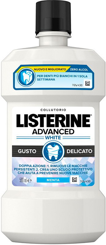 LISTERINE ADVANCED WHITE 500 ML GUSTO DELICATO - Fontenova srl