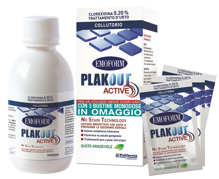 EMOFORM PLAK OUT ACTIVE 0,20% 200 ML + 3 BUSTE - Fontenova srl
