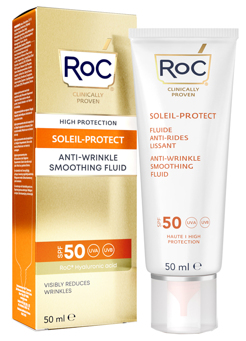 ROC FLUIDO SOLARE VISO SPF 50+ ANTI-RUGHE LEVIGANTE  50 ML - Fontenova srl