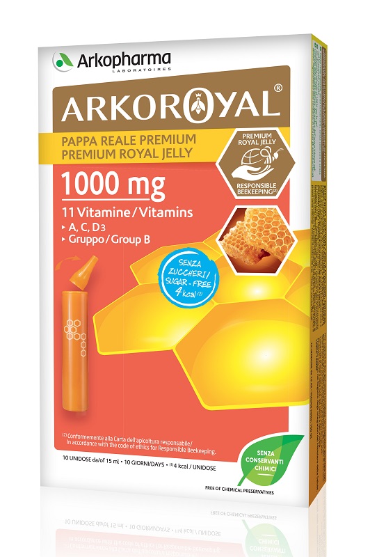 ARKOROYAL PAPPA REALE 1000 MG + VITAMINE SENZA ZUCCHERO 10 FIALE - Fontenova srl