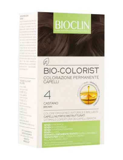 BIOCLIN BIO COLOR FAST&PERFECTION 4,0 CASTANO CREMA COLORANTE 60 ML + RIVELATORE IN CREMA 60 ML + BIO COLOR SHAMPOO 10 ML + BIO COLOR MASCHERA 10 ML - Fontenova srl