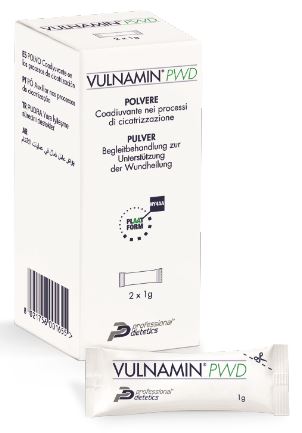 VULNAMIN PWD MEDICAZIONE INTERATTIVA IN POLVERE DI SODIO JALURONATO E AMINOACIDI 2 STICK PACK - Fontenova srl