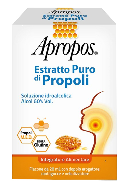 APROPOS ESTRATTO PURO DI PROPOLI SPRAY+CONTAGOCCE 20 ML - Fontenova srl