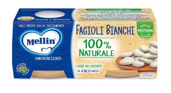 MELLIN OMOGENEIZZATO FAGIOLI BIANCHI 2 X 80 G - Fontenova srl