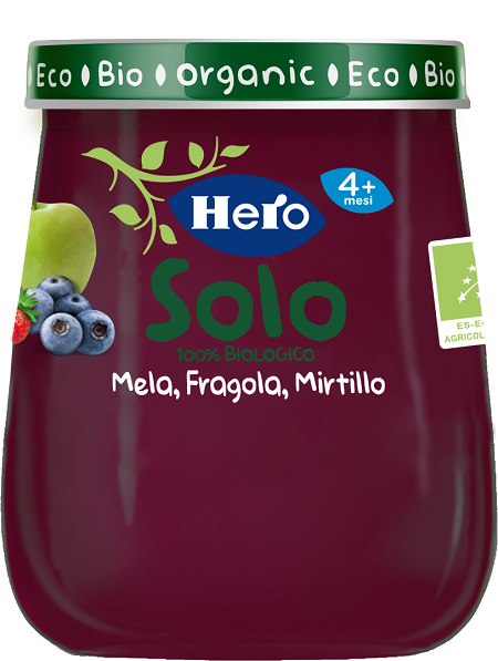 HERO BABY SOLO OMOGENEIZZATO MELA FRAGOLA MIRTILLO 120 G - Fontenova srl