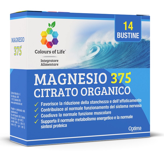 COLOURS OF LIFE MAGNESIO 375 CITRATO ORGANICO 14 BUSTINE DA 4 G - Fontenova srl