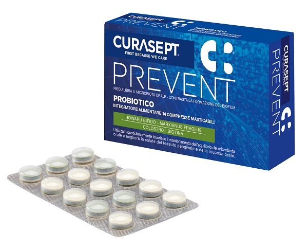 CURASEPT PREVENT PROBIOTICO 14 COMPRESSE MASTICABILI - Fontenova srl