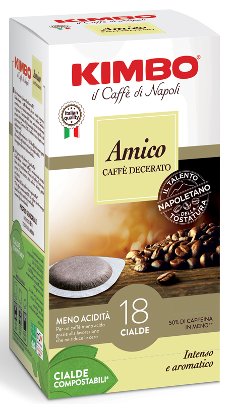 KIMBO AMICO CAFFE' TORREFATTO E DECERATO 18 CIALDE 7 G - Fontenova srl