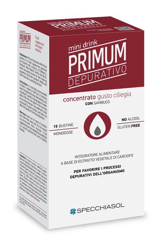PRIMUM DEPURATIVO MINIDRINK CILIEGIA 15 STICK DA 10 ML - Fontenova srl