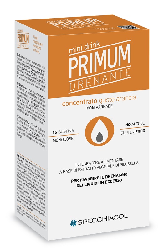 PRIMUM DRENANTE MINIDRINK ARANCIA 15 STICK DA 10 ML - Fontenova srl