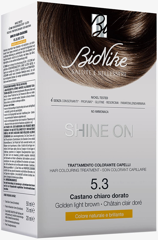 SHINE ON CASTANO CHIARO DORATO 5,3 FLACONE 75 ML + TUBO 50 ML - Fontenova srl