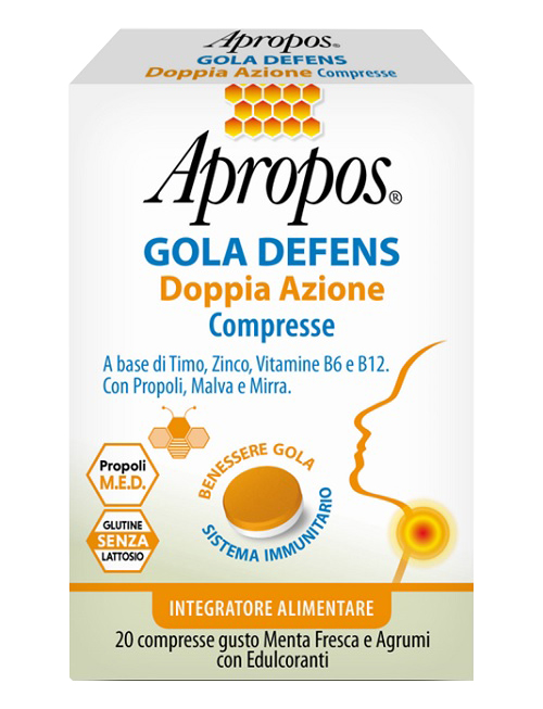 APROPOS GOLA DEFENS DOPPIA AZIONE 20 COMPRESSE - Fontenova srl
