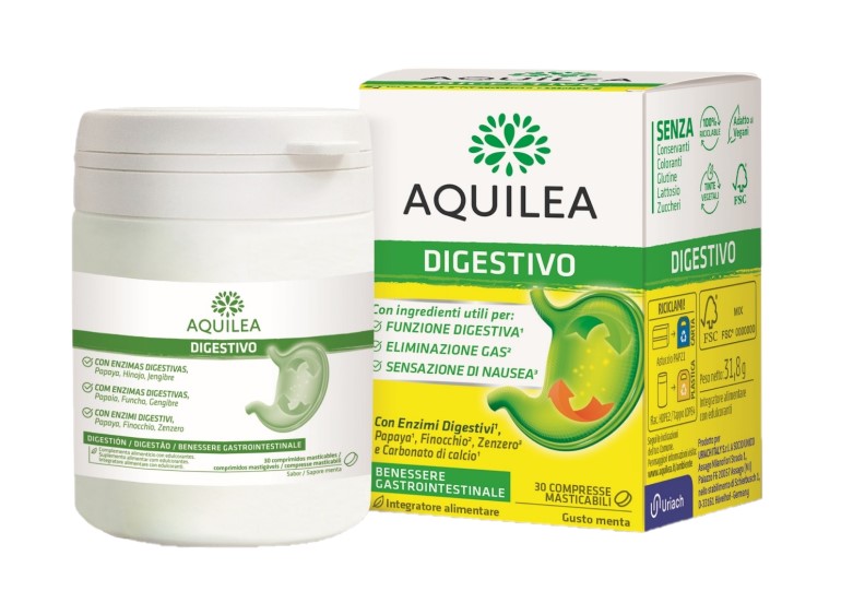 AQUILEA DIGESTIVO 30 COMPRESSE MASTICABILI - Fontenova srl
