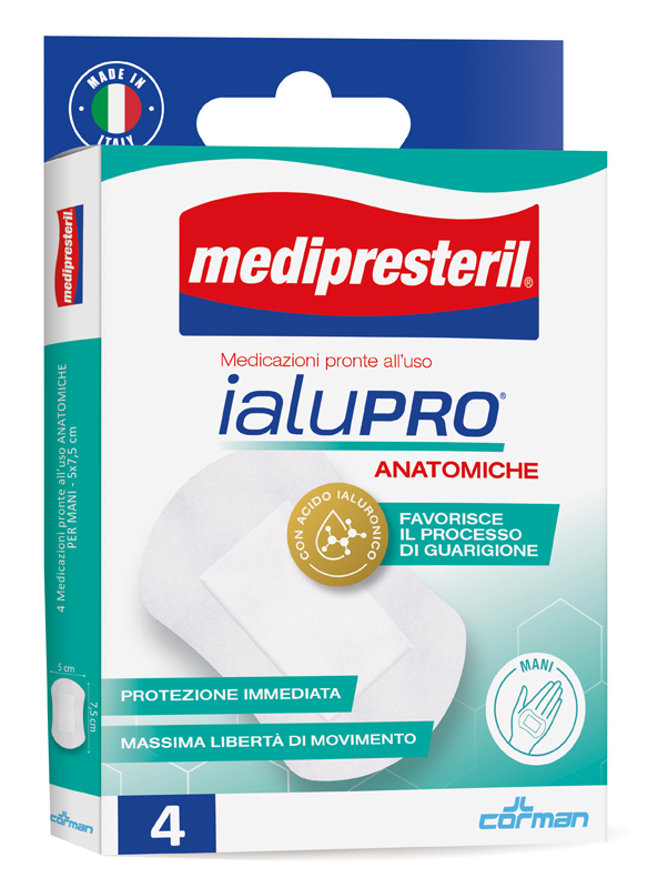MEDIPRESTERIL IALUPRO MANI 5X7,5 CM 4 PEZZI - Fontenova srl