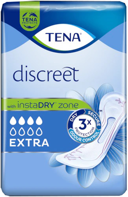 ASSORBENTE INCONTINENZA LEGGERA TENA DISCREET EXTRA 10 PEZZI - Fontenova srl