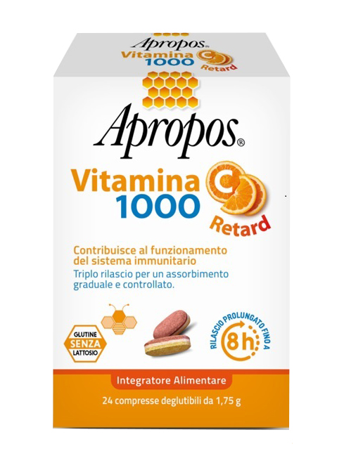 APROPOS VITAMINA C 1000 A RILASCIO PROLUNGATO 24 COMPRESSE DEGLUTIBILI - Fontenova srl