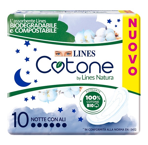LINES COTONE BIO ULTRA NOTTE 10 PEZZI - Fontenova srl