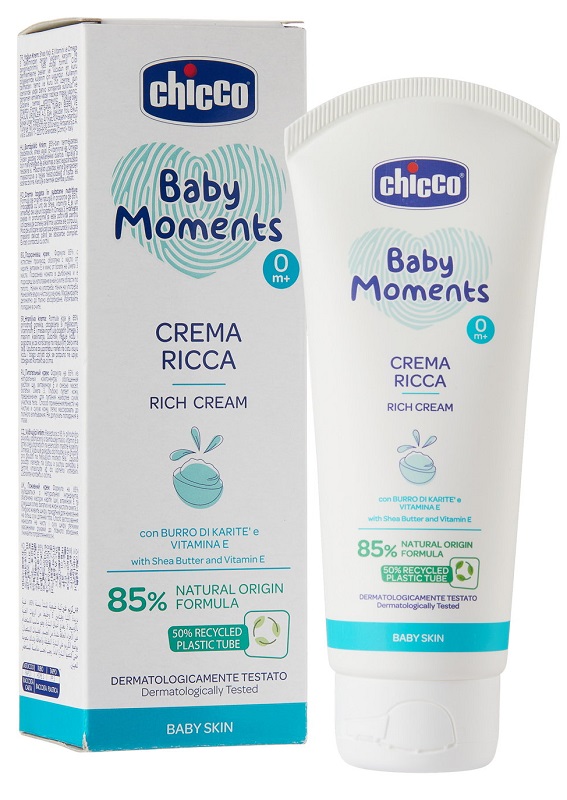 CHICCO BABY MOMENTS CREMA RICCA CON BURRO DI KARITE' E VITAMINA E 100 ML - Fontenova srl
