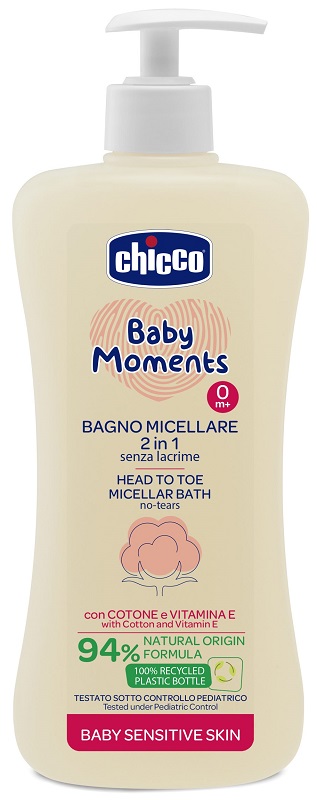 CHICCO BABY MOMENTS BAGNO CORPO CAPELLI MICELLARE 500 ML - Fontenova srl