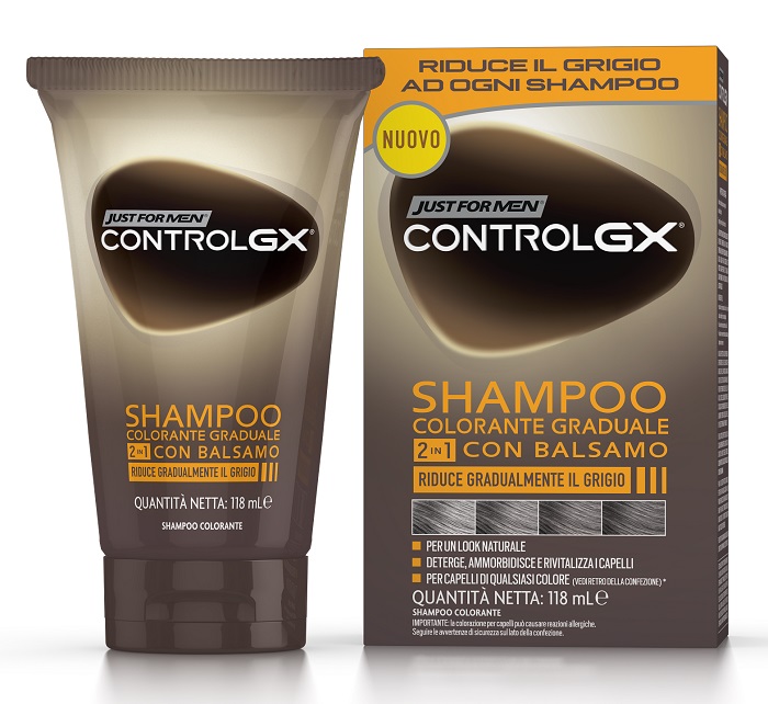 JUST FOR MEN CONTROL GX SHAMPOO COLORANTE GRADUALE 2 IN 1 CON BALSAMO 150 ML - Fontenova srl