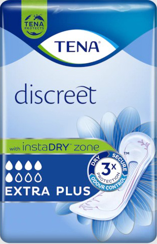 ASSORBENTE INCONTINENZA LEGGERA TENA DISCREET EXTRA PLUS 16 PEZZI - Fontenova srl