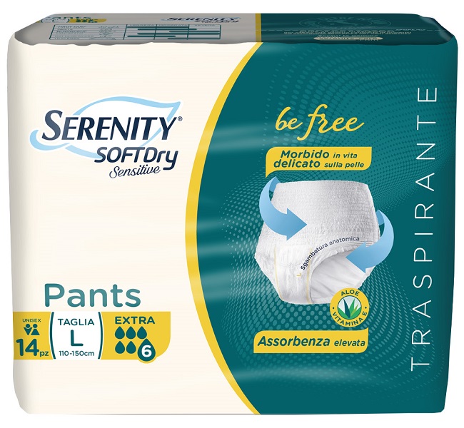 SERENITY PANTS SD SENSITIVE BE FREE EXTRA L 14 PEZZI - Fontenova srl