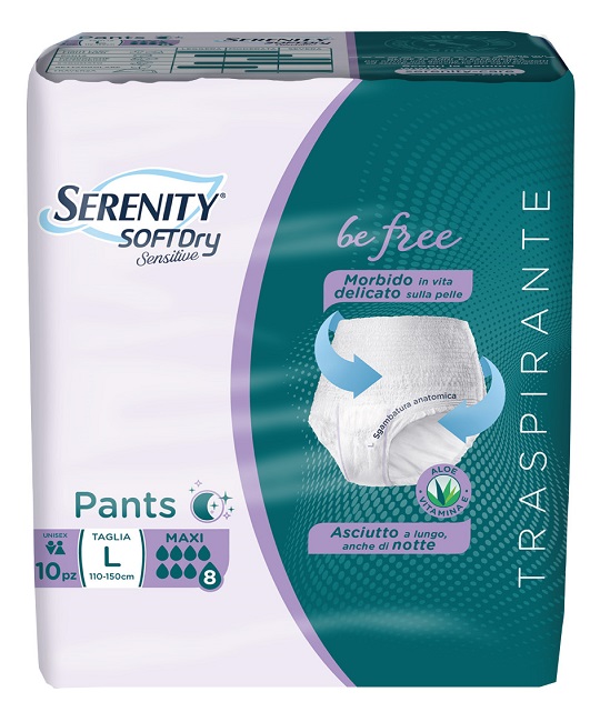 SERENITY PANTS SD SENSITIVE BE FREE MAXI L 10 PEZZI - Fontenova srl