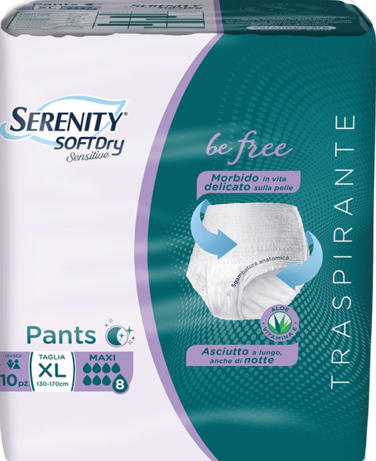SERENITY PANTS SD SENSITIVE BE FREE MAXI XL 10 PEZZI - Fontenova srl