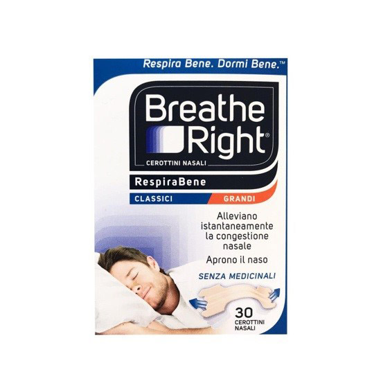 CEROTTI NASALI BREATHE RIGHT CLASSICI GRANDI 30 PEZZI - Fontenova srl