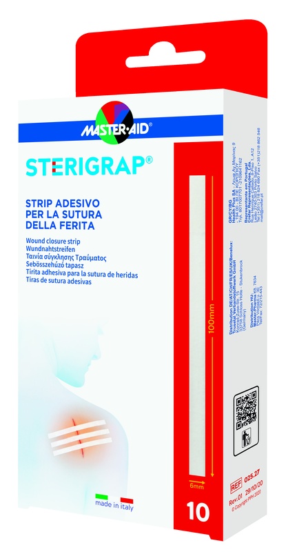 MASTER-AID STERIGRAP STRIP ADESIVO SUTURA FERITE 100X6 MM 10 PEZZI - Fontenova srl