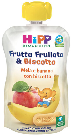 HIPP BIO FRUTTA FRULLATA&BISCOTTO MELA BANANA BISCOTTO 90 G - Fontenova srl