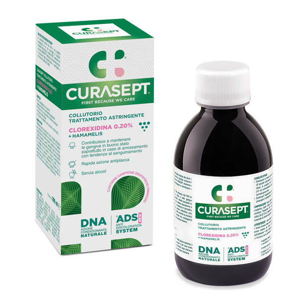 CURASEPT COLLUTORIO ADS DNA TRATTAMENTO ASTRINGENTE 200 ML + CAMPIONE OMAGGIO DENTIFRICIO ASTRINGENTE 6 ML - Fontenova srl
