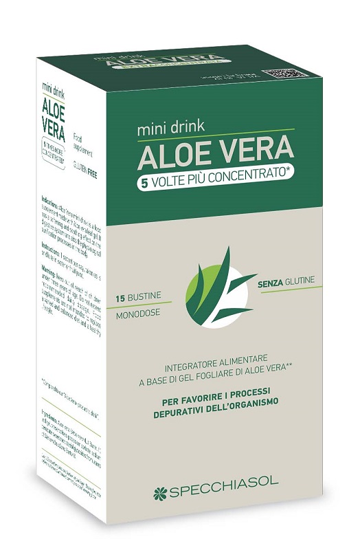 ALOE VERA MINI DRINK 5 VOLTE PIU' CONCENTRATO 15 BUSTINE DA 10 ML - Fontenova srl