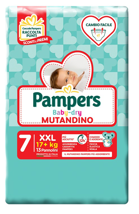 PANNOLINI MUTANDADINA PAMPERS BABYDRY XXL SMALL PACK 13 PEZZI - Fontenova srl